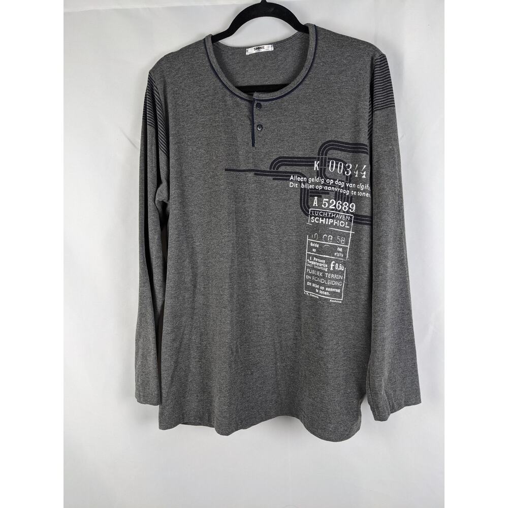 Shine Henley Mens Casual Shirt sz XXL